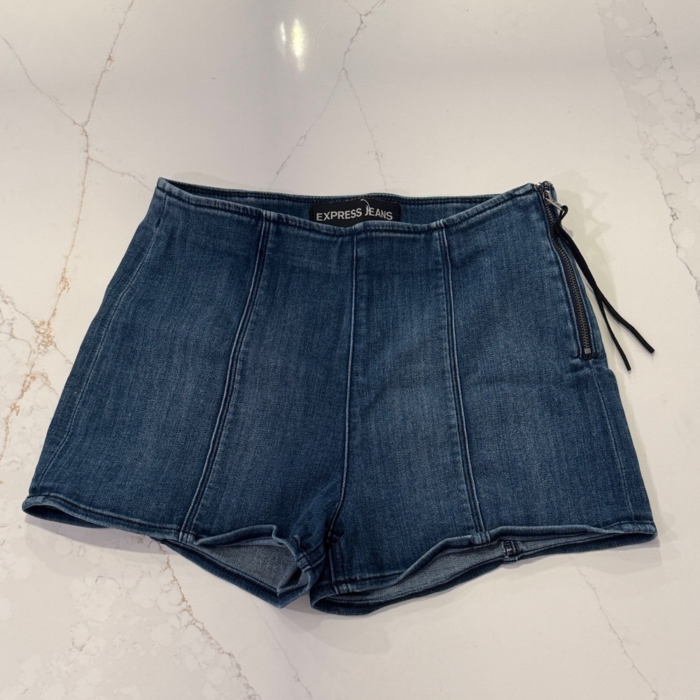 Express Dark Blue Jean Shorts